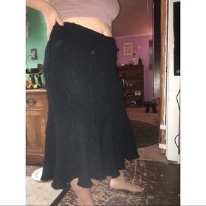 Knitted Long Black Skirt